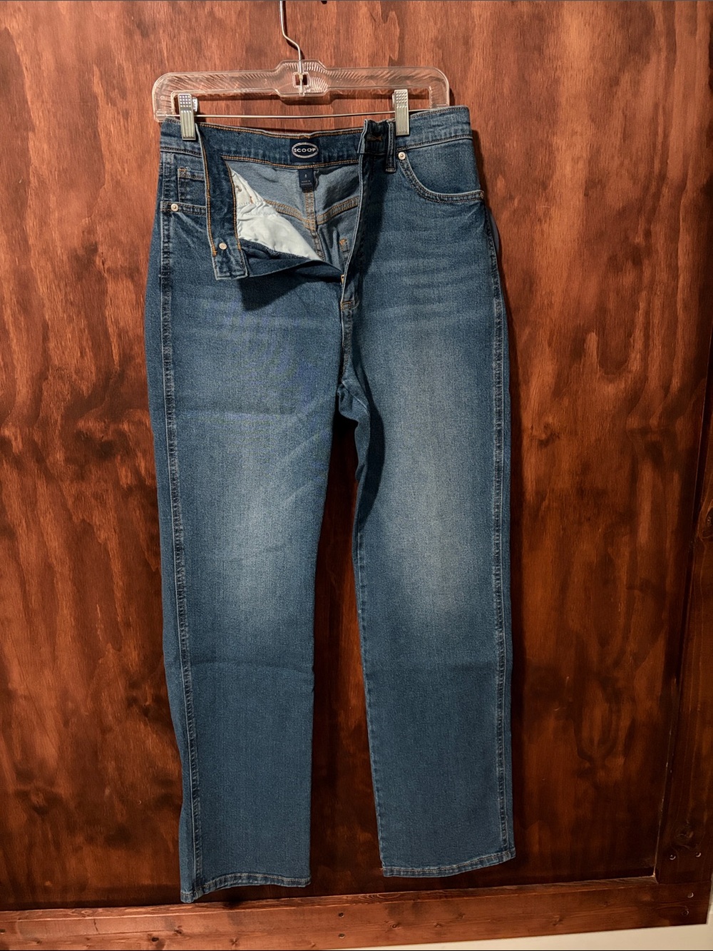 Scoop Straight-Leg Jeans in Blue Wash